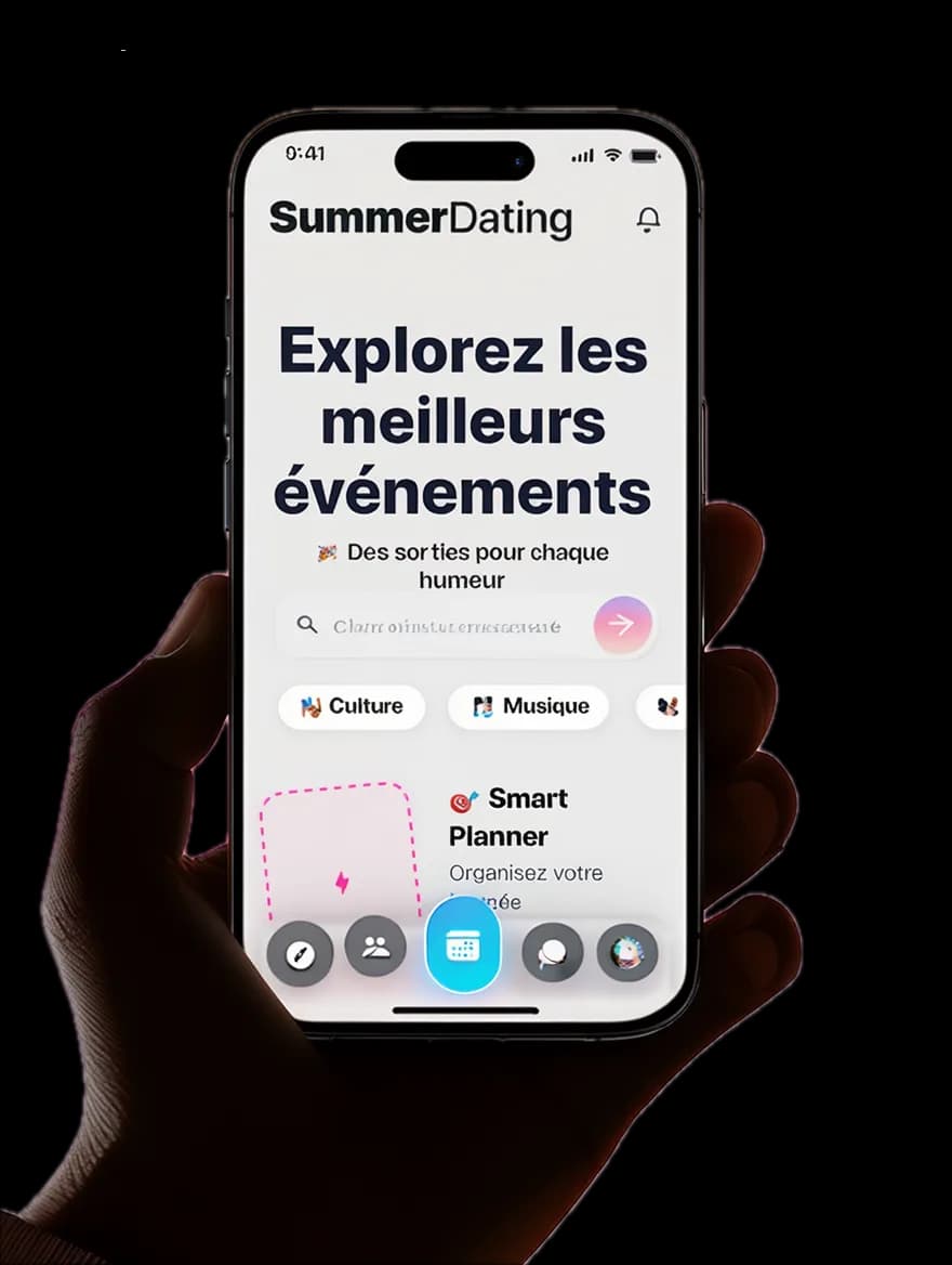 Application SummerDating sur un téléphone